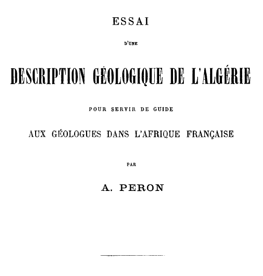 Déscription géologique de l'Algérie
